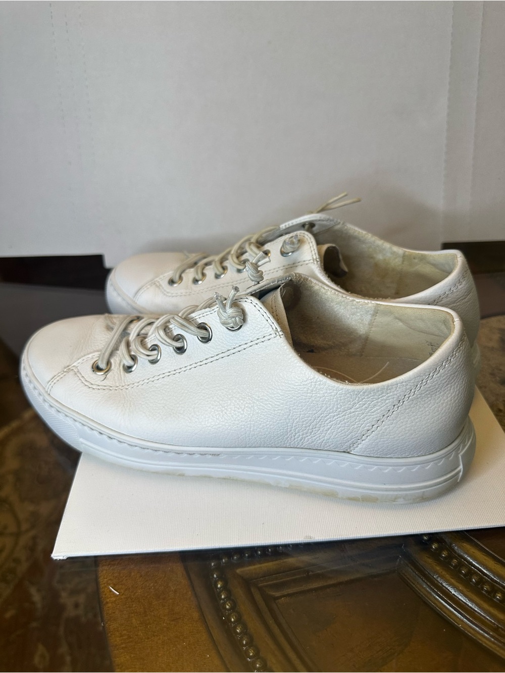 Pre-owned Paul Green Platform Sneaker Women White Leather Low-Top Sneakers Size - Picture 15 of 17